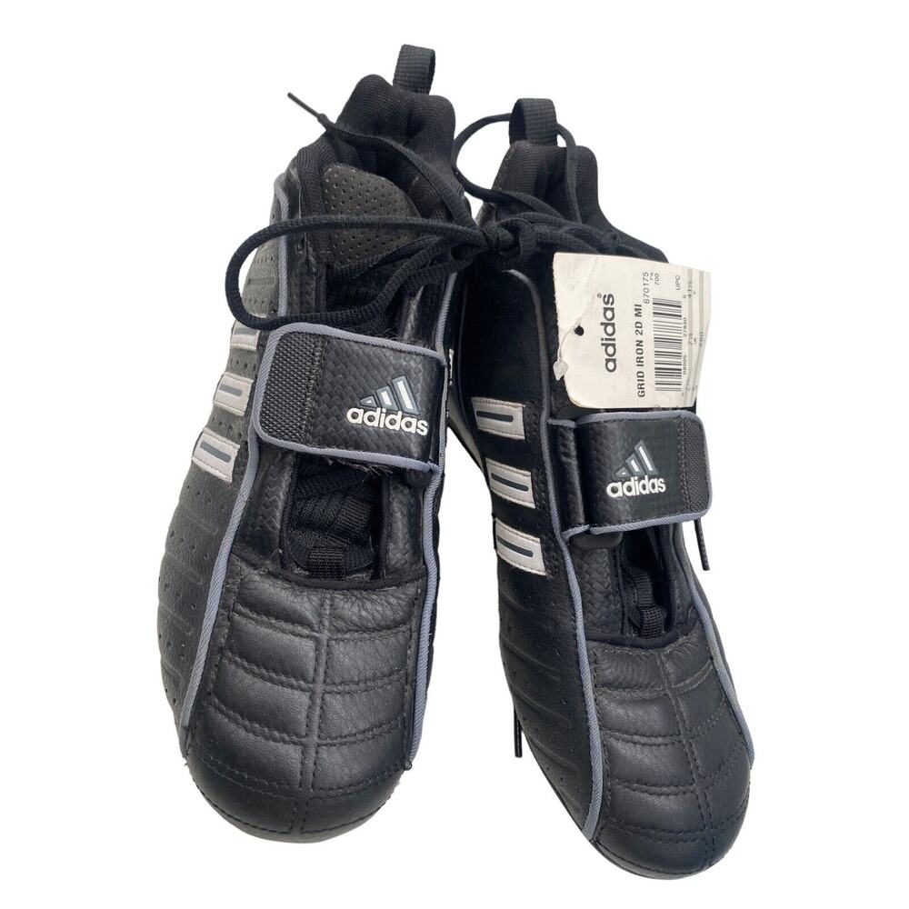 Adidas Grid Iron 2D MI Football Cleats Men's Size 8 Black White New Floor Model